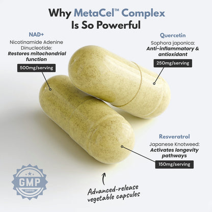 MetaCel™ | NAD+ Supplement for Cellular Energy & Healthy Aging | 60 Capsules | GMP Certified, Made in USA