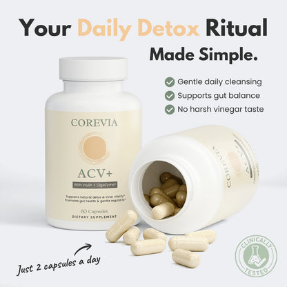 ACV+ | Apple Cider Vinegar Supplement with Probiotics & Enzymes | 60 Capsules | GMP Certified, Vegan, Made in USA