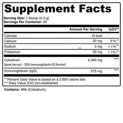 Colostrum Powder | Bovine Colostrum for Gut Health, Immunity & Athletic Performance | 30-Day Supply | GMP Certified, Non-GMO, USA