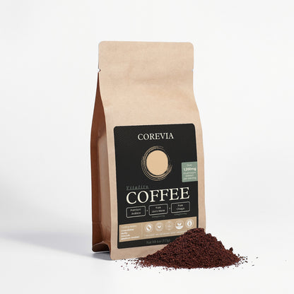 Vitality Coffee | Functional Mushroom Coffee with Lion's Mane & Chaga | 1,200mg Adaptogenic Mushrooms | 4oz | Non-GMO, Made in USA